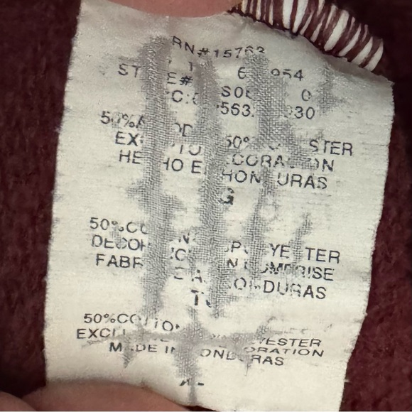 Champion Sweatshirt Men's Size XL Maroon Crew Neck Fleece Lined 50/50 Pullover - Picture 7 of 8